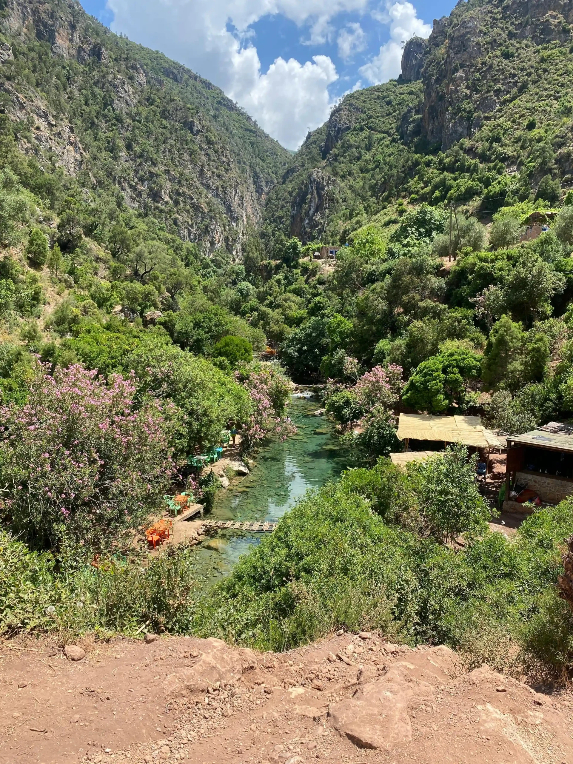 Scenic mountain road to Akchour waterfalls and Oued Laou valley