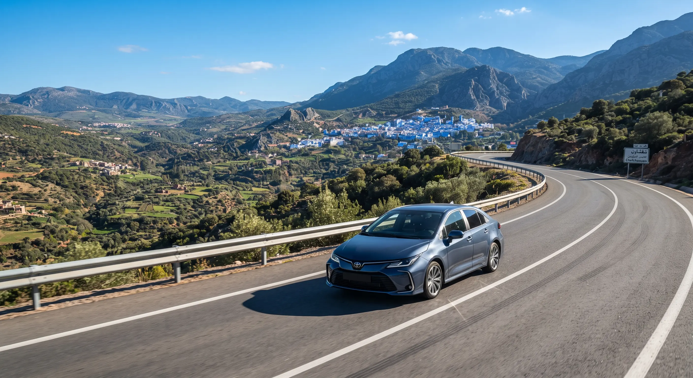 scenic mountain highway drive on a weekend getaway from spain to tangier and chefchaouen